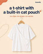 A t-shirt with a built-in cat pouch - no clips, no straps, no carrier